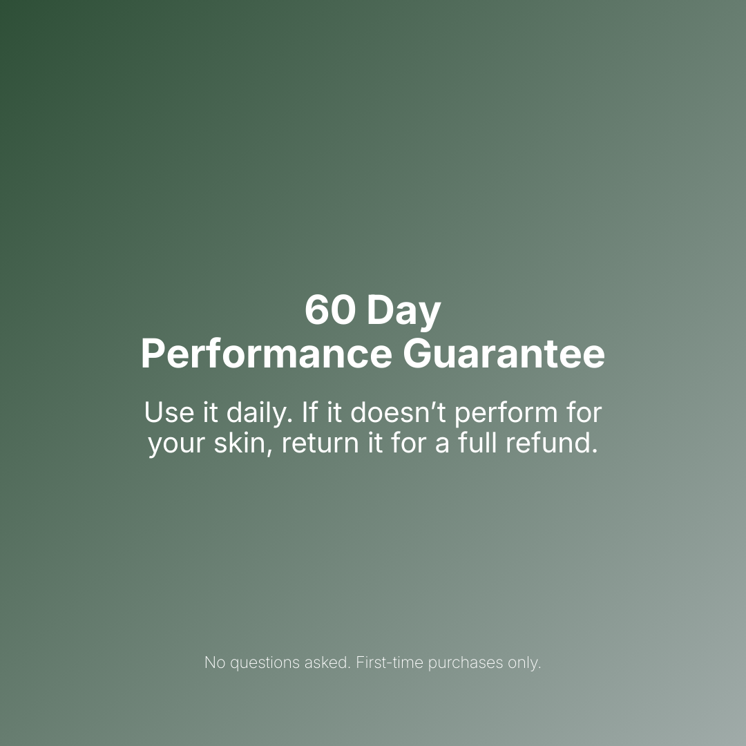 Text on a green background about a 60-day performance guarantee for a product.