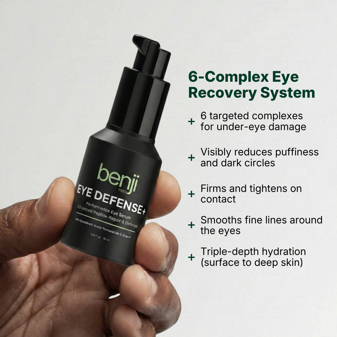 Benji Eye Defense+ with product features listed